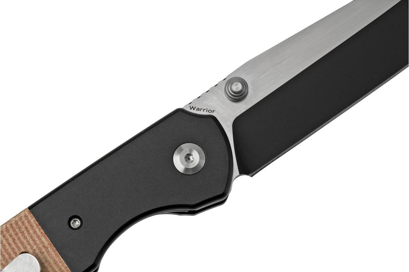 Kansept Warrior T1005T5 Black Tanto, Brown Micarta zakmes, Kim Ning design