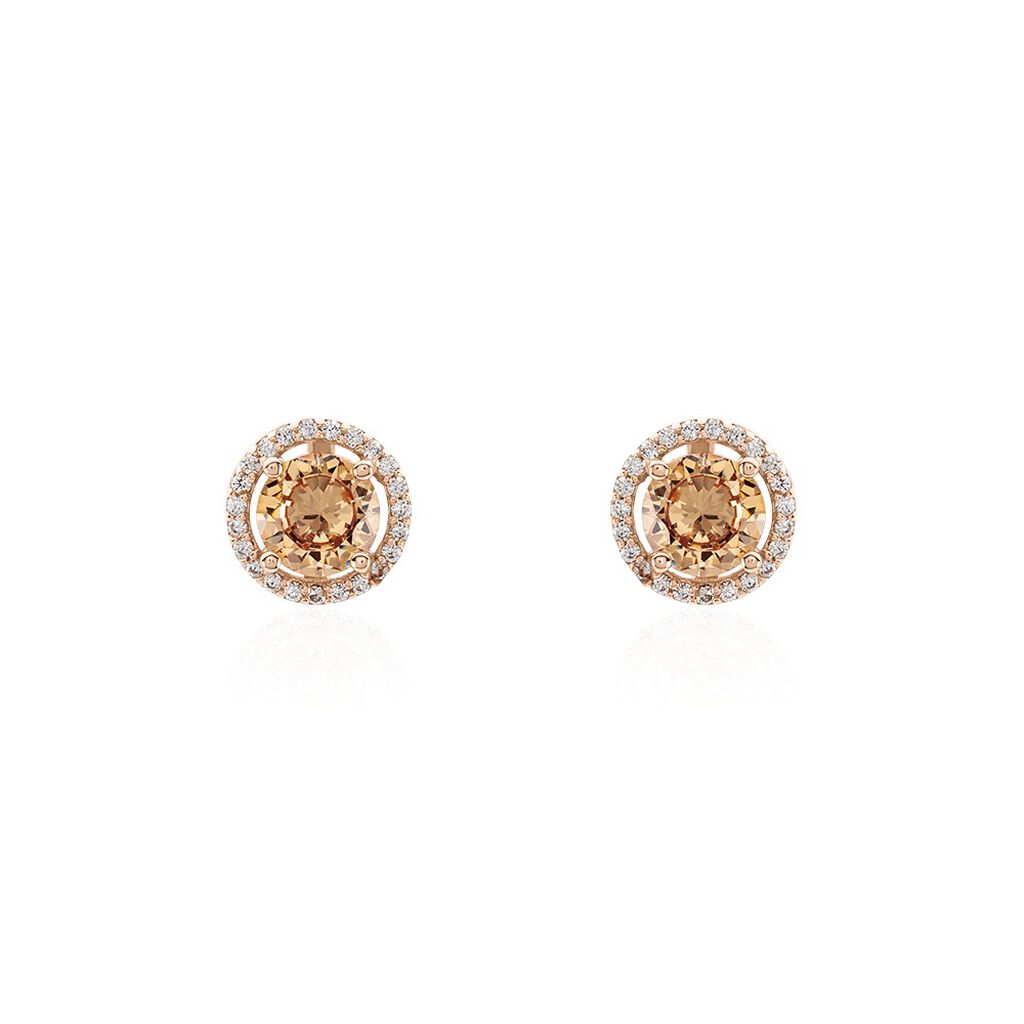 Boucles D'oreilles Puces Rio Argent Rose Oxyde