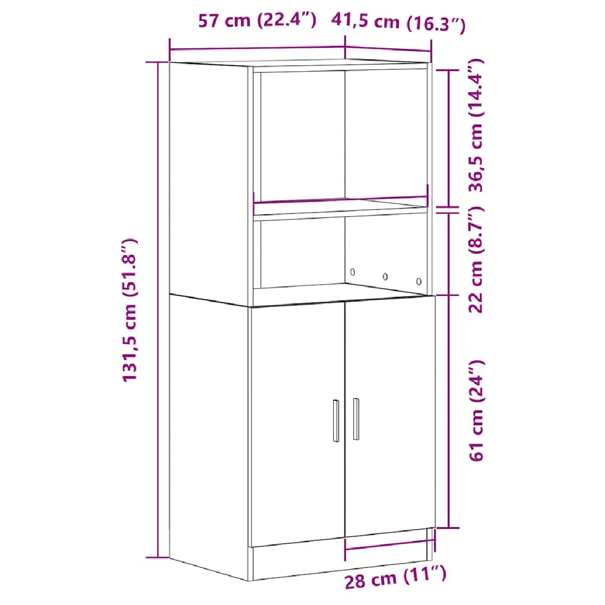 VidaXL Armoire de Cuisine Vieux Bois