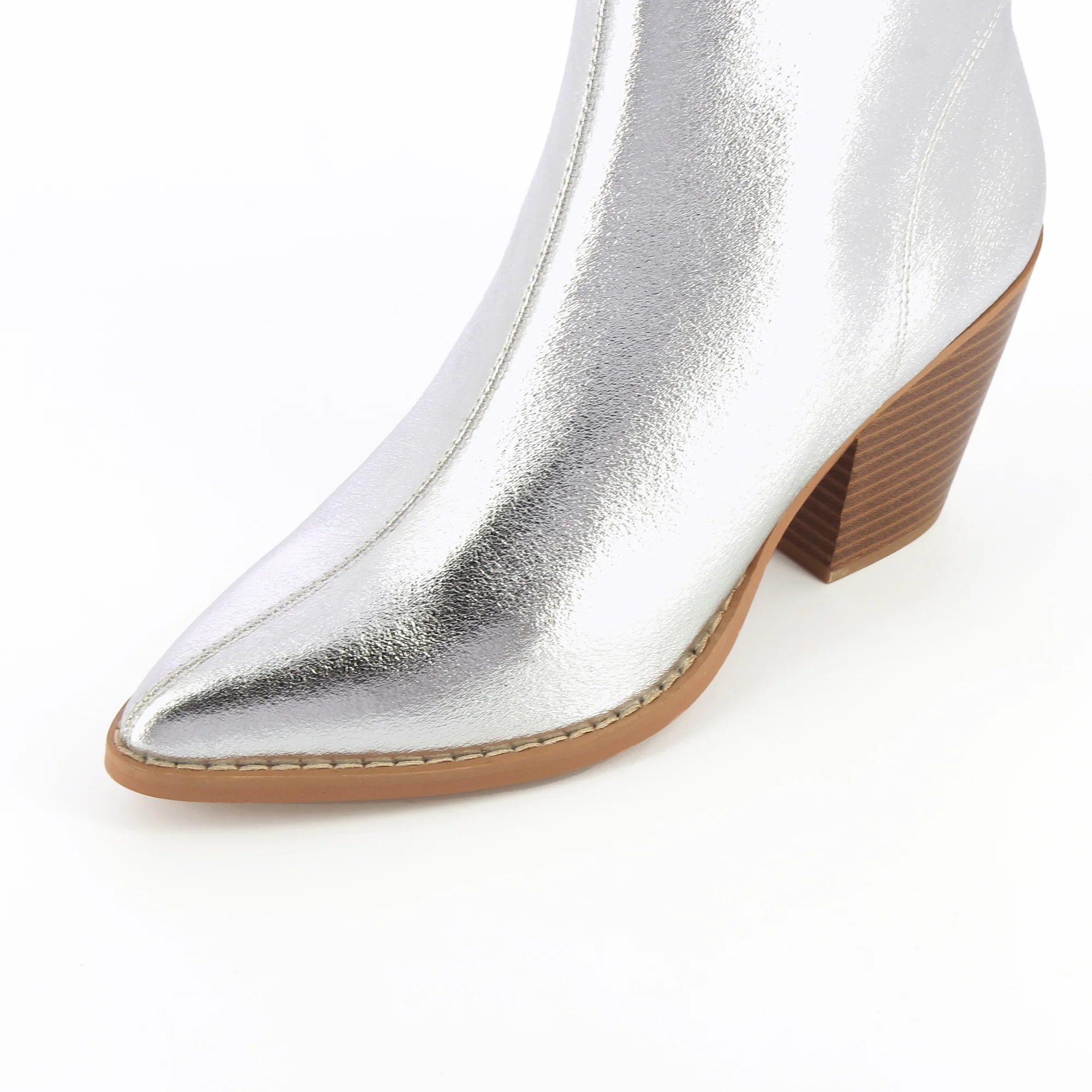 Bottines-Bottines à talon Julia argent effet texturé