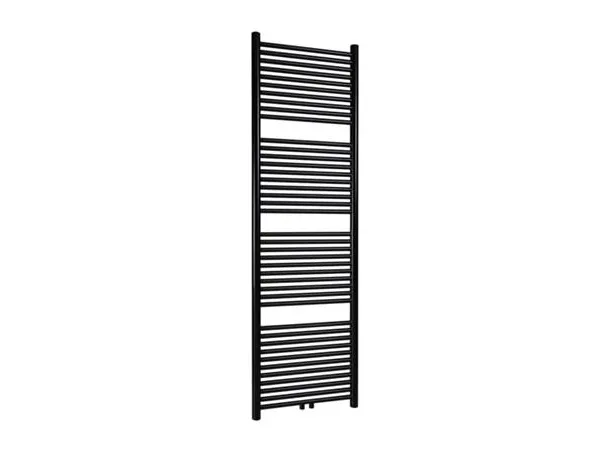 Thermrad Tone håndklæderadiator 936W, Rundt strålingsrør og samler, 6 tilslutninger, hxl 1800x550mm, mat sort