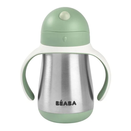 Tasse en inox avec paille   Vert Sauge        250 ml   de               Béaba
