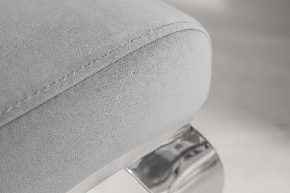Eleganter Stuhl MODERN BAROCK edel-grau Samt Stuhlbeine aus Edelstahl
