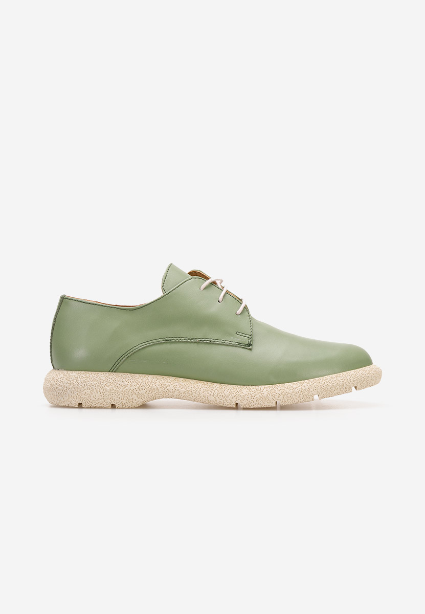Chaussures derby en cuir vert Karysa