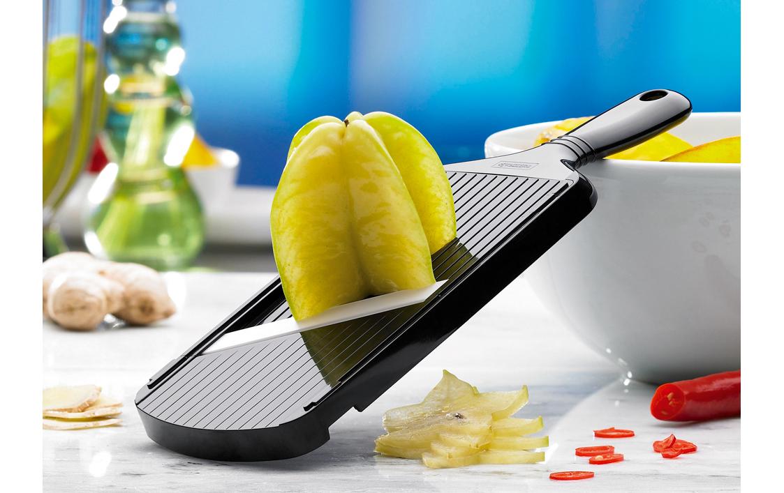 Mandoline verstellbar SchwarzVerstellbarer Gourmethobel mit Keramikklinge