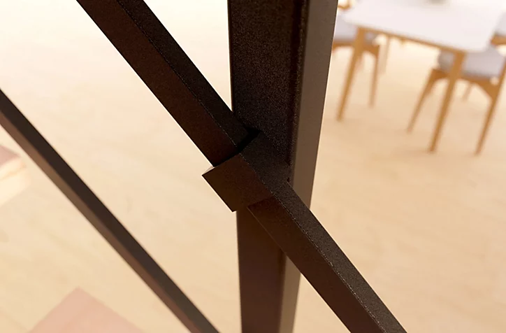 Escalier monopoutre droit Maya rampe aluminium marche hêtre l. 2.75 m