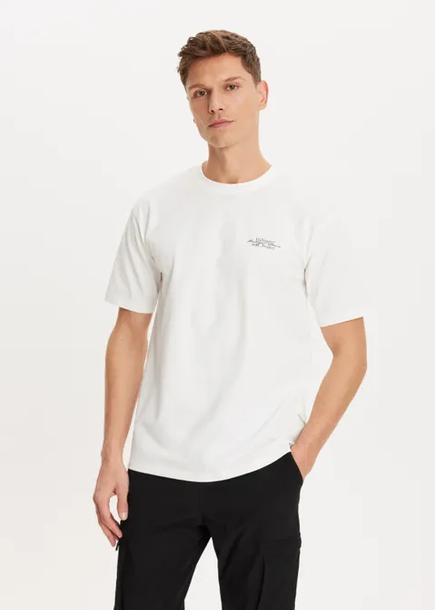 T-shirt met print vissen off-white (WIT.O)