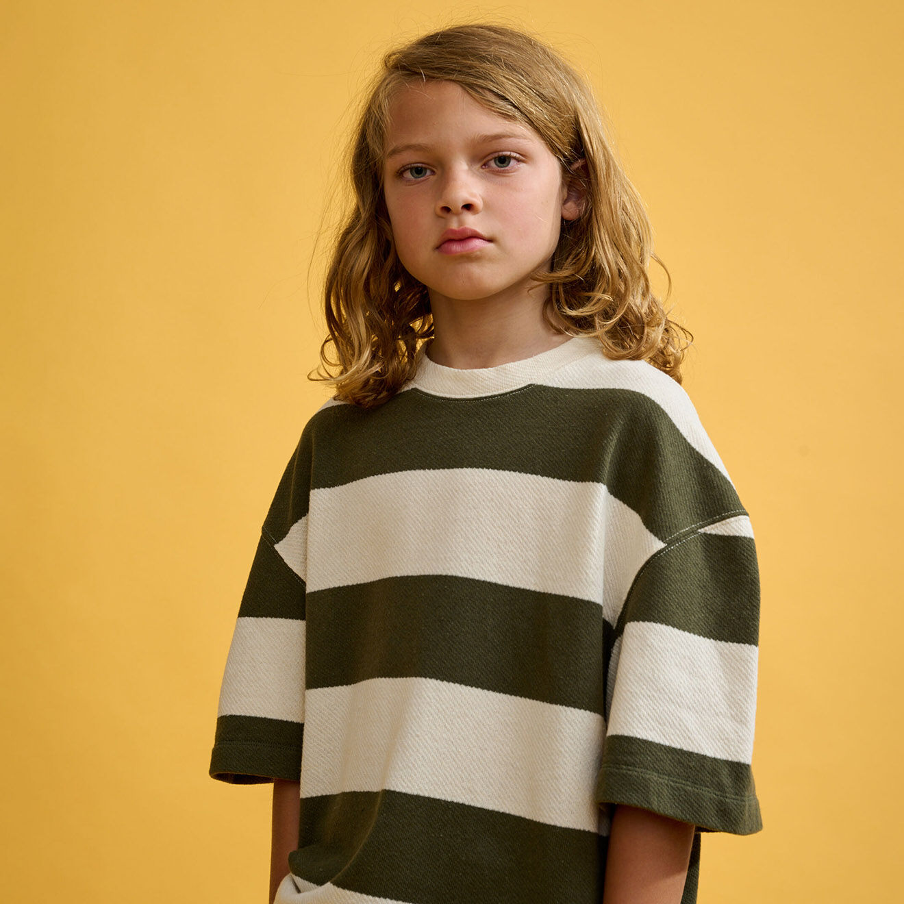 Bellerose T-Shirt Sine rayé blanc/vert