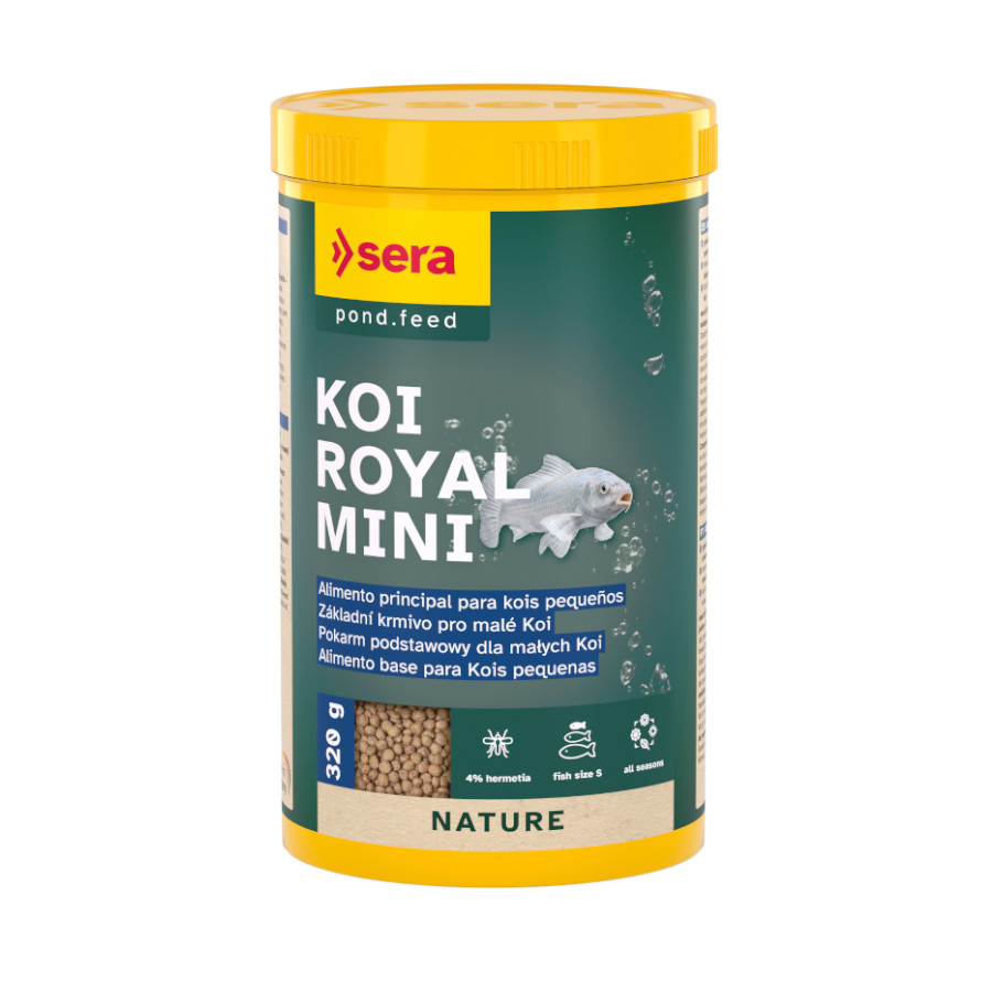 Grânulos Sera Mini Royal para peixes koi