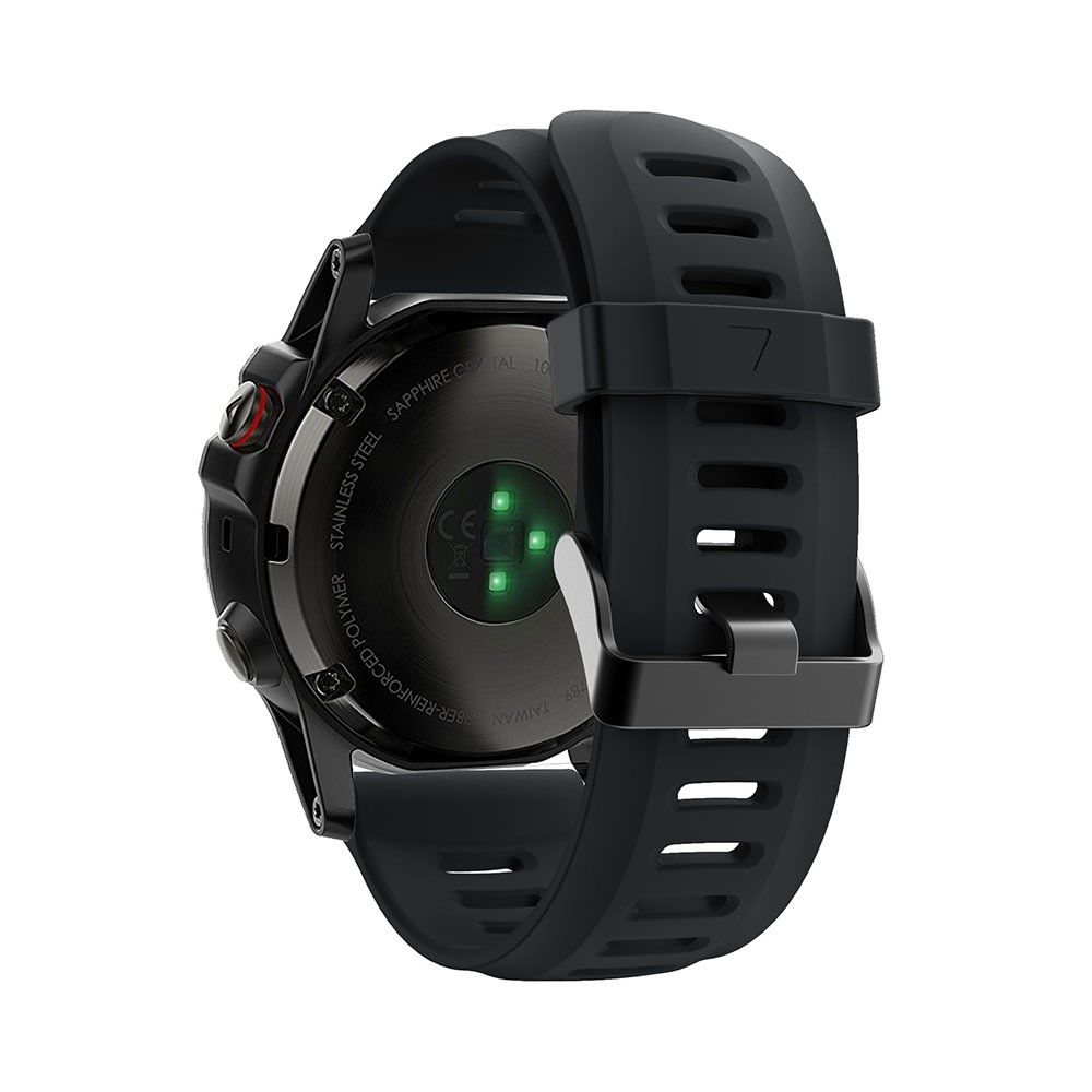 Garmin Fenix 5X / 5X Plus / 3 / 3 HR / 3 Sapphire / D2 Bravo / Quatix 3 / Descent Mk1 Sport Armband aus Silikon (Gelenkumfang 153-241 mm) - Schwarz