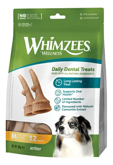 Whimzees Occupy Antler M - 12 stk.