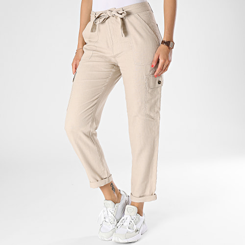 Pantalon Cargo Femme Caro Belt Beige
