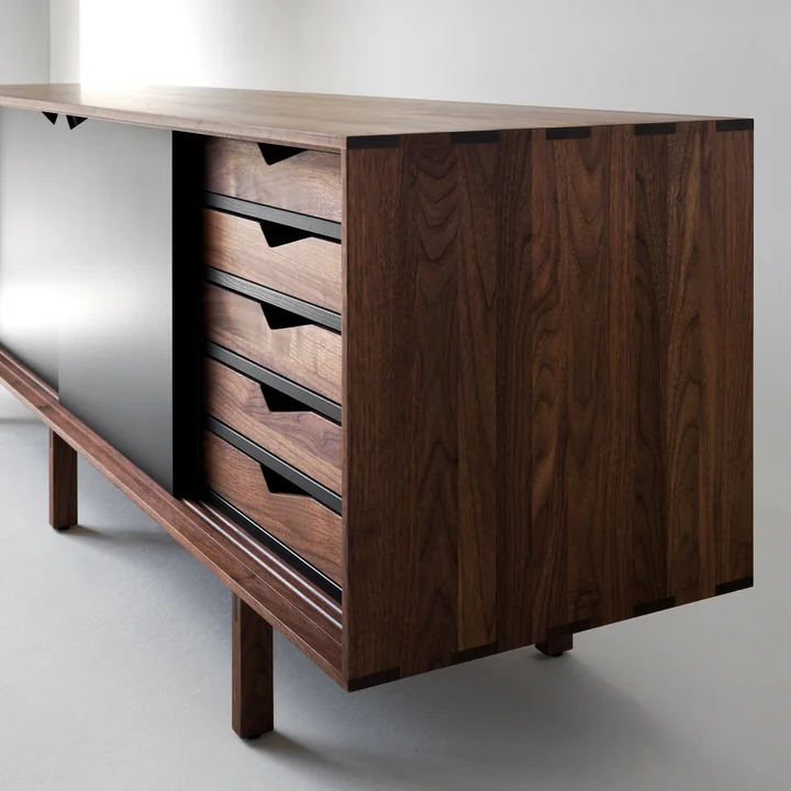 Andersen Furniture - S1 Sideboard, Eiche geseift / Türen ocean grau