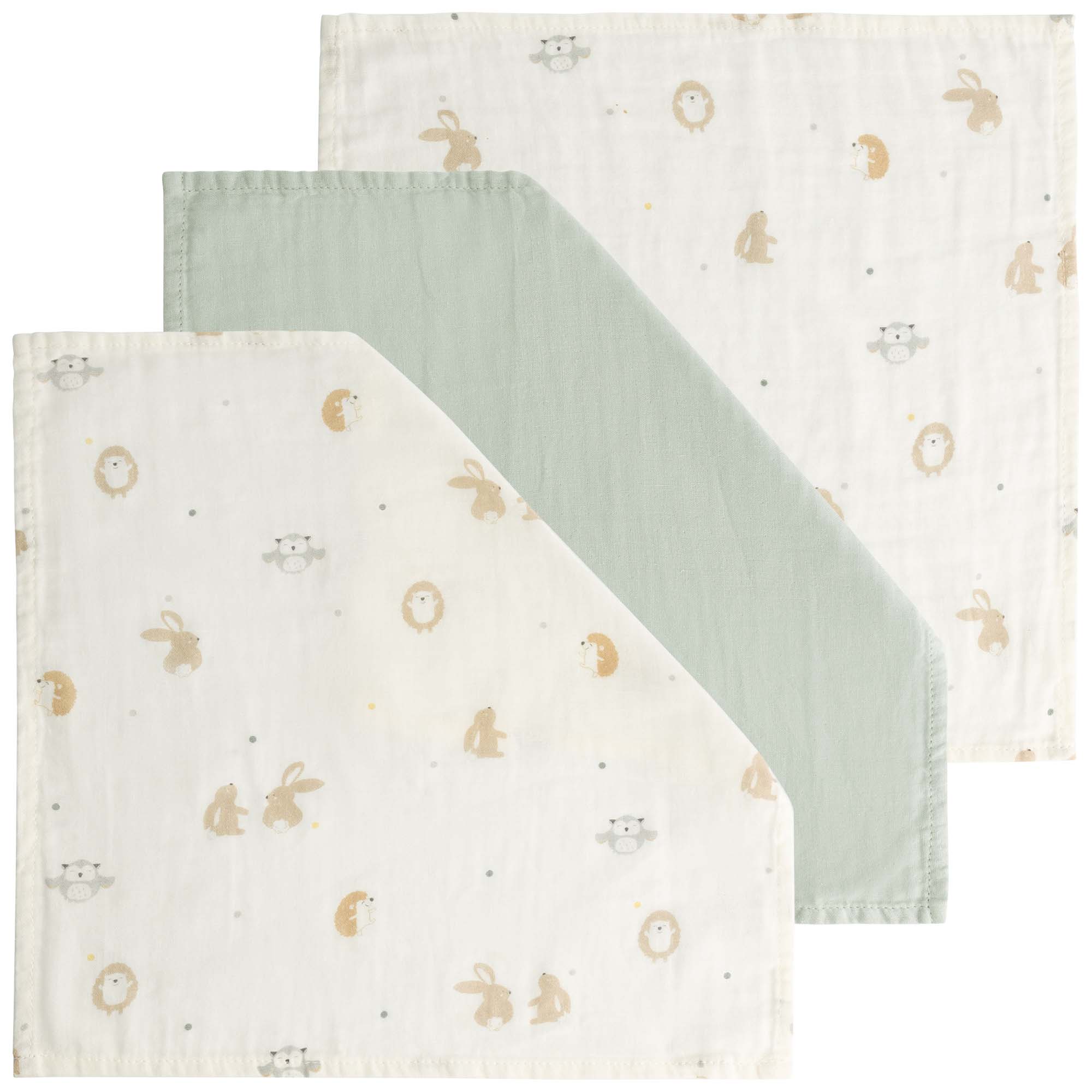 Prénatal hydrofiele monddoek kleine vriendjes 3 stuks  wit