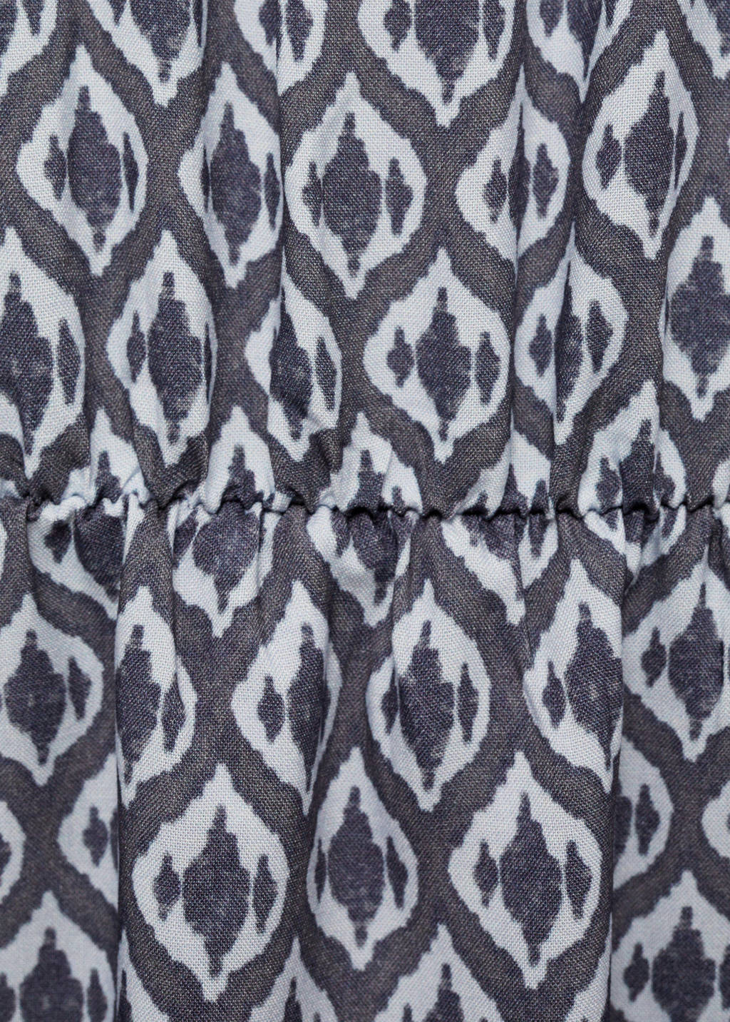 MANGO TEEN open shoulder wikkeljurk met all over print antraciet/wit