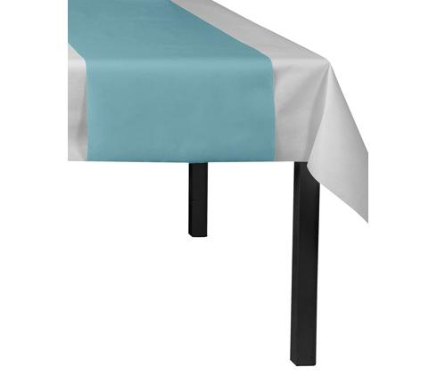 (480x40cm) 3in1 Spunbond Tischläufer Abreissbares Einweg Tischset Party Tisch Deko (RS023104I) - Pazifikblau