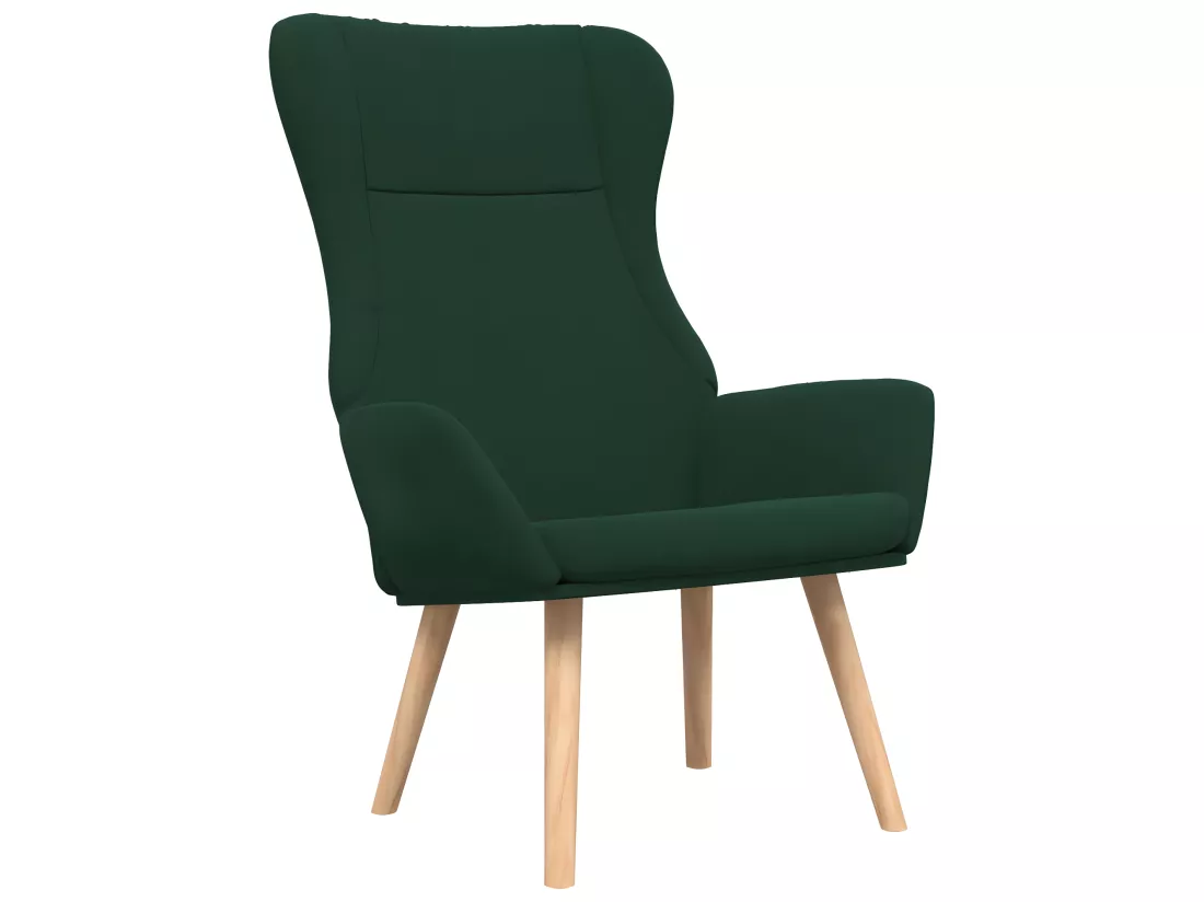 Chaise de relaxation avec repose-pied Vert foncé Tissu