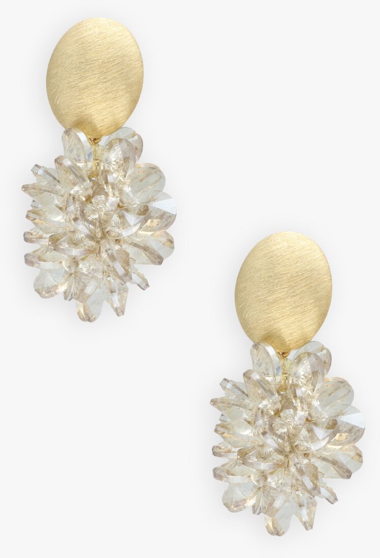 multi lott. gioielli oorbellen thick oval crystal sequins