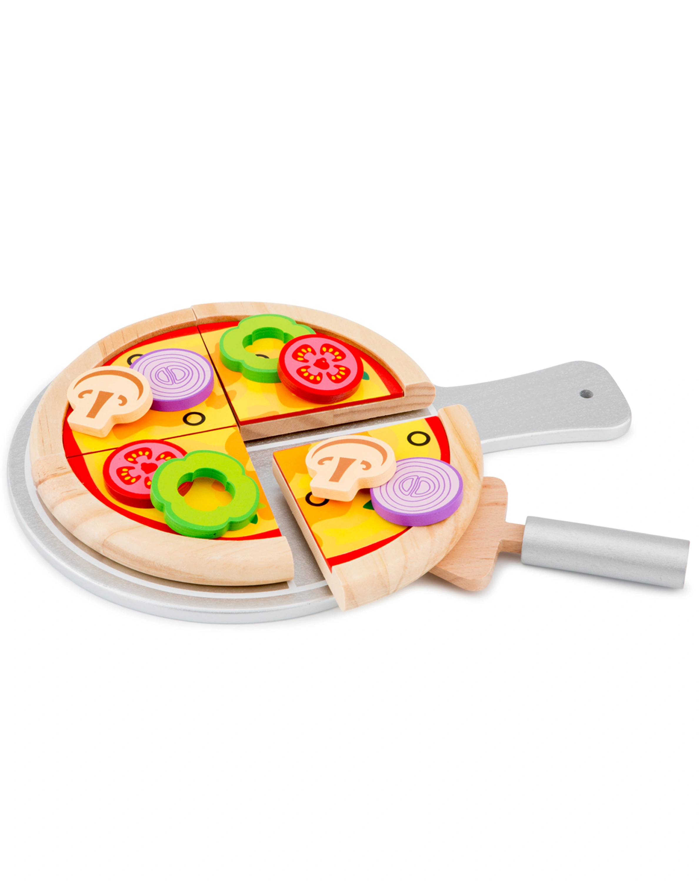 Holz-Lebensmittel PIZZA VEGETARISCH 14-teilig in bunt