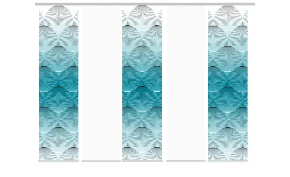 Schiebevorhang Blau 5er-Set