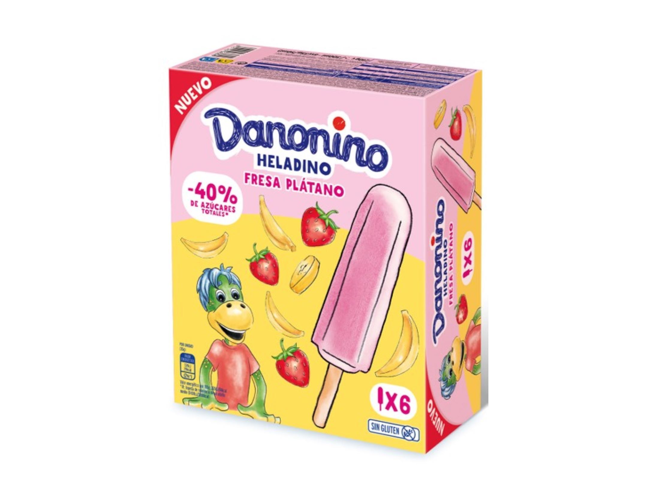 GELADO DANONINO MORANGO BANANA 6X50 ML