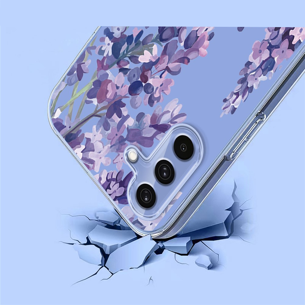 Samsung Galaxy S25 FE Gummi Case Schutzhülle - Lila Blumen