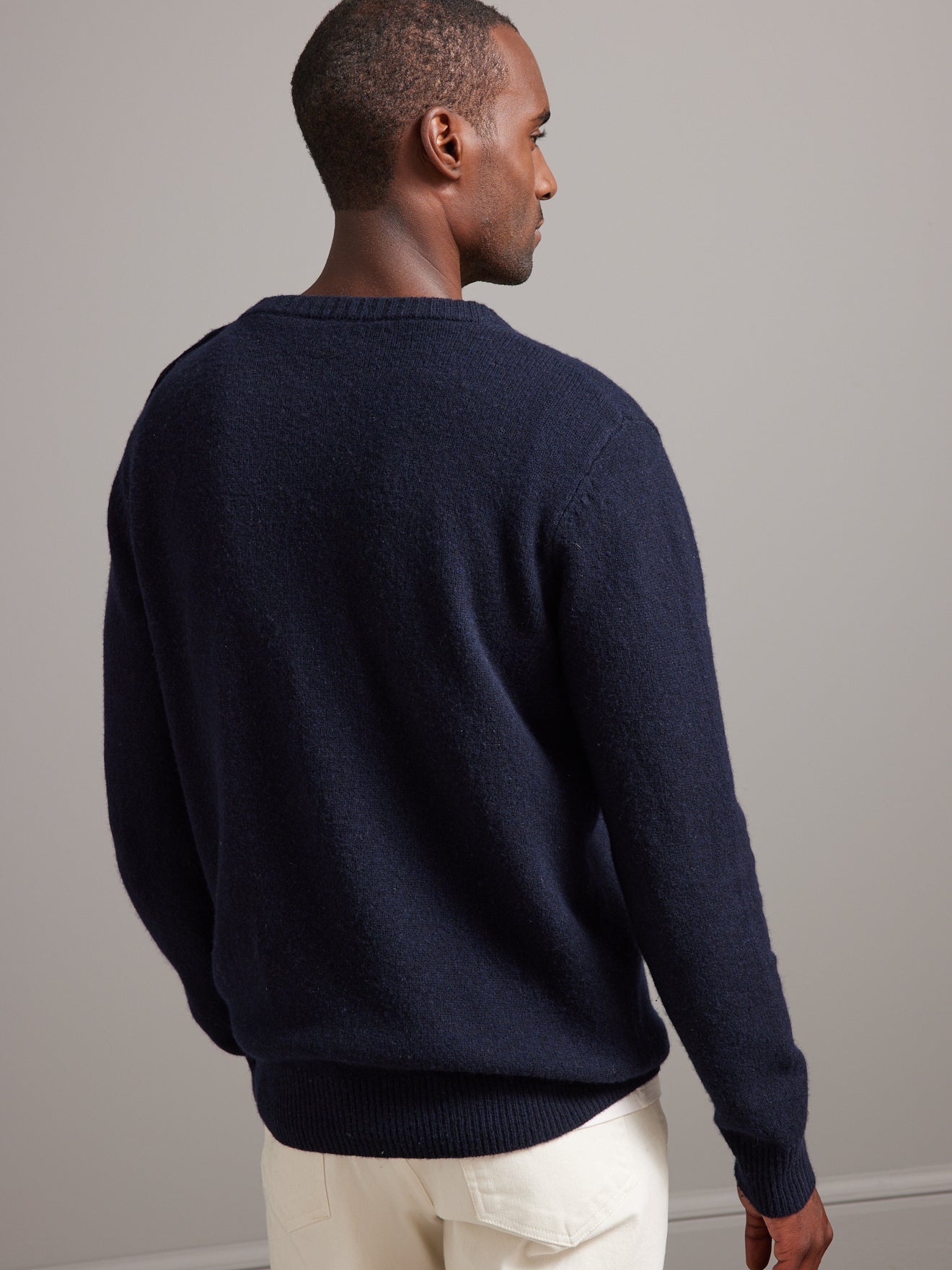 Pull boutonné laine mérinos homme