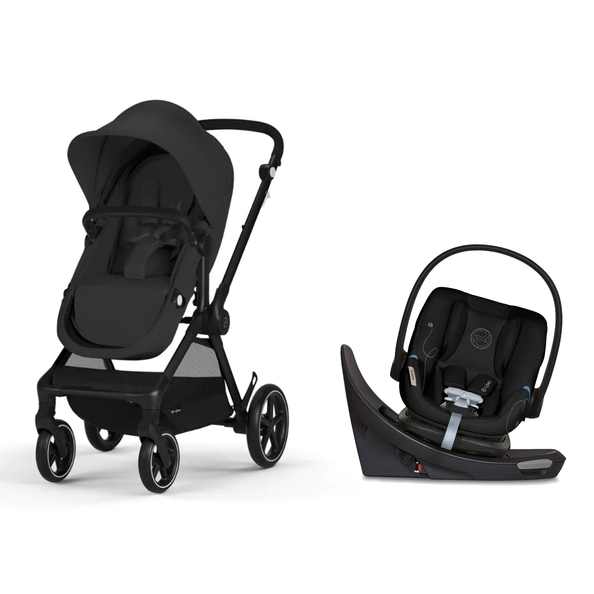 Cybex Poussette Eos + Siège d'Auto Cybex Aton G Swivel - Moon Black