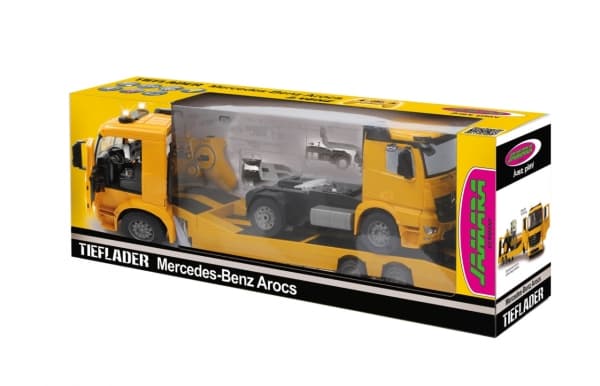 Jamara lavlaster Mercedes Arocs - On-road lastebil - elektrisk motor - 1:20 - klar for drift (RTR) - gul - 2-hjulsdrift (2WD) (405107)