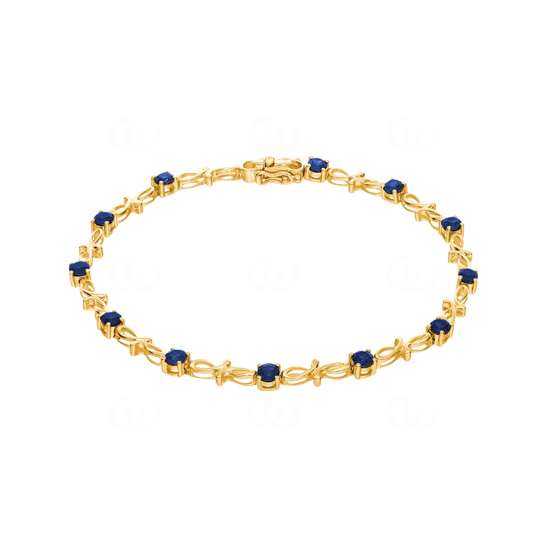 Armband 750/18 K Gelbgold mit Saphiren