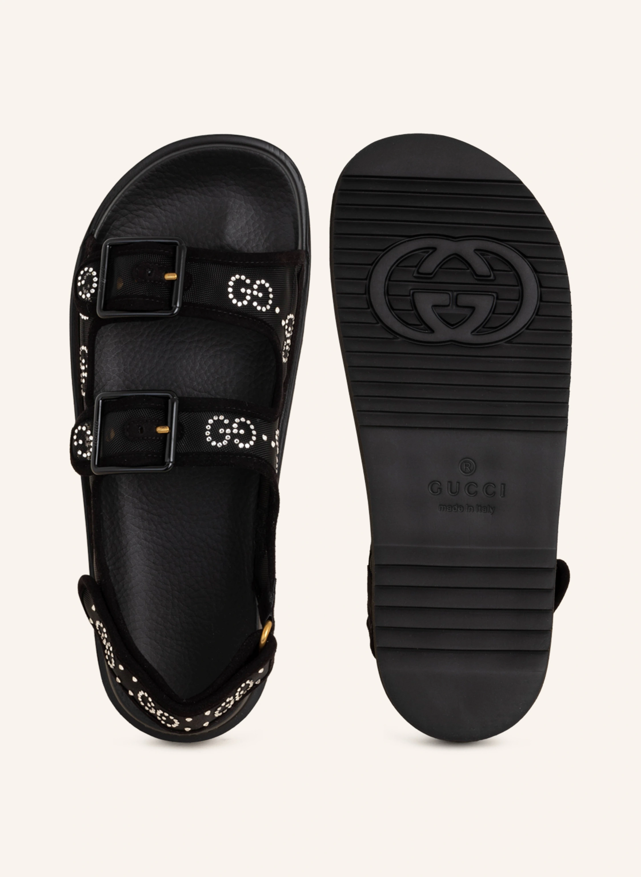 GUCCI Plateau-Sandalen mit Schmucksteinen