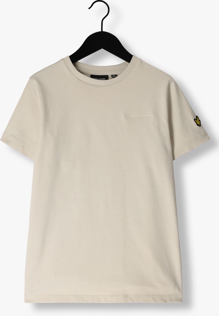 LYLE & SCOTT beige lyle & scott t-shirt script embroidered t-shrit