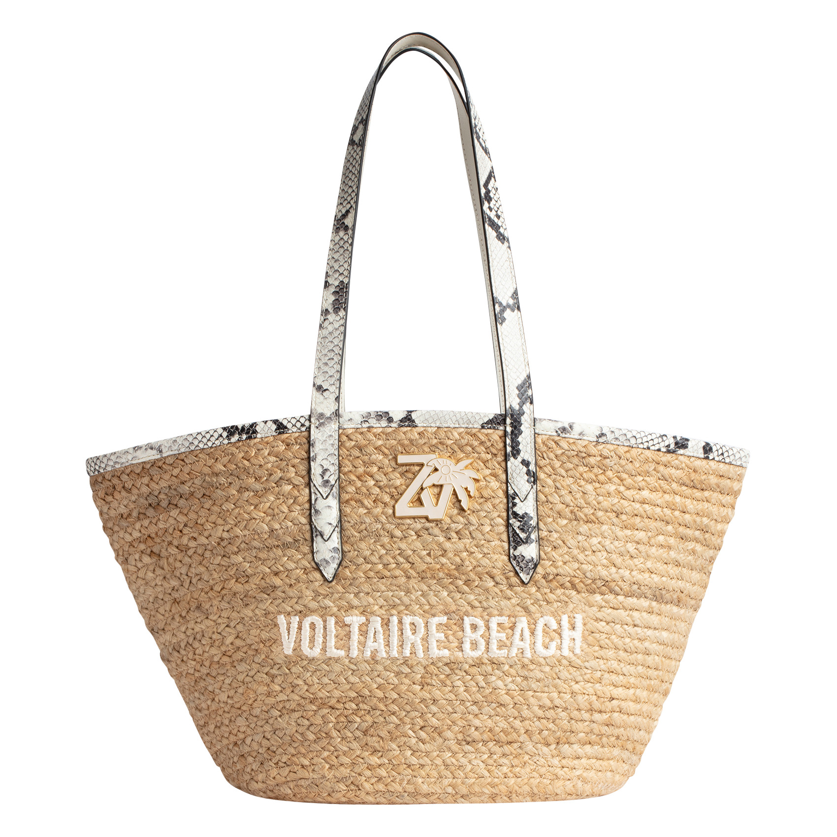 LE BEACH - Sac panier brodé | Blanc