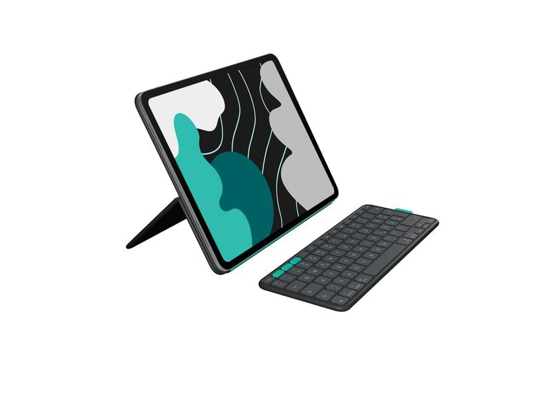 Logitech Tablet Tastatur Cover Flip Folio iPad Pro & Air13 Vielseitiges iPad Cover mit verstaubarer Tastatur