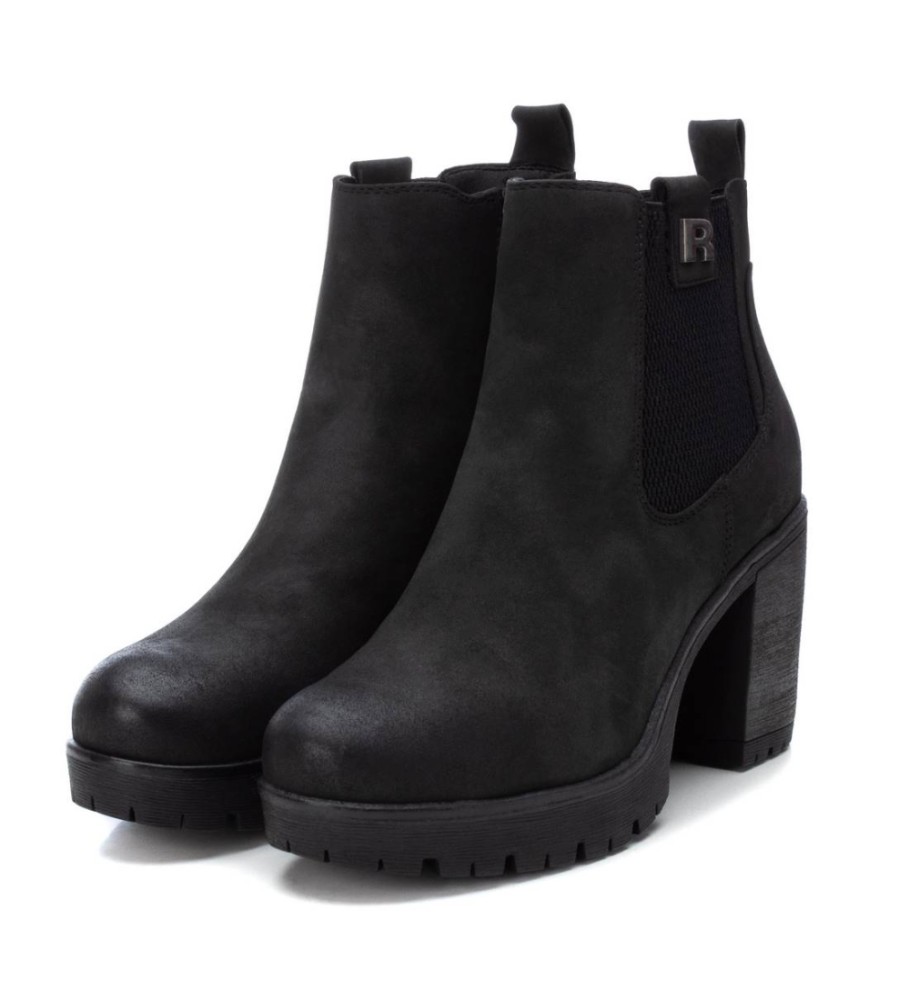 Botas de cano curto Refresh 171264 pretas - Altura do salto: 8 cm -