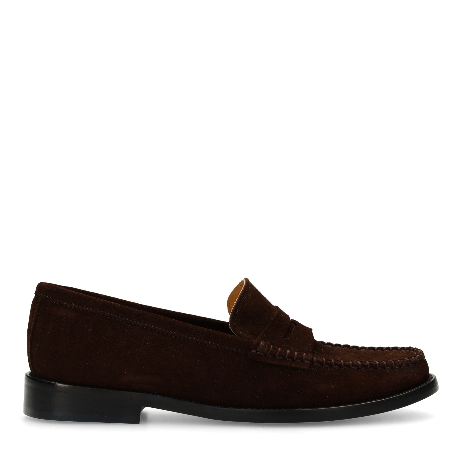 Donkerbruine suède loafers