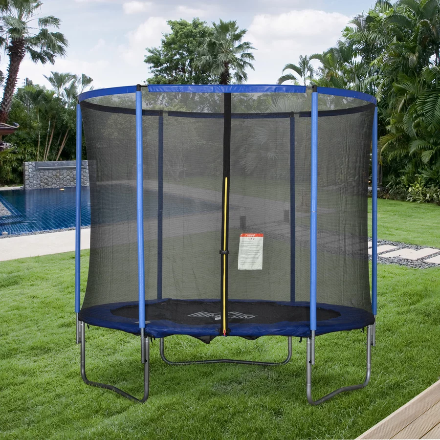 HOMCOM Trampolin mit Sicherheitsnetz blau, schwarz