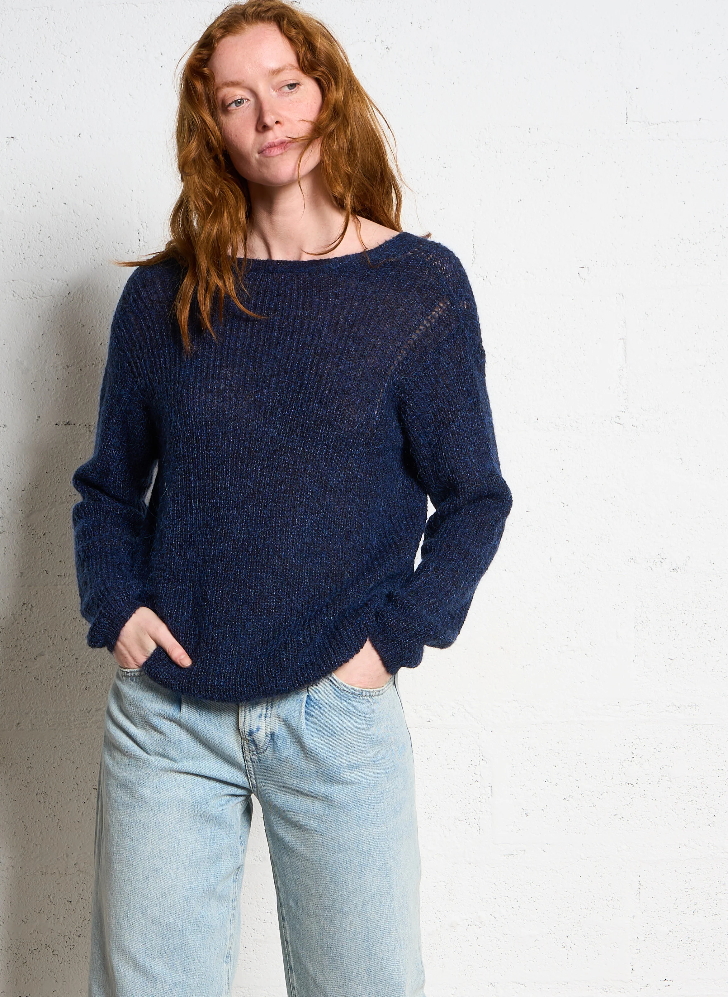 THILO - Cardigan col V| Bleu