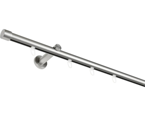 Gordijnroedeset, binnenrail, Profilo, RVS-look, 200 cm, Ø 20 mm