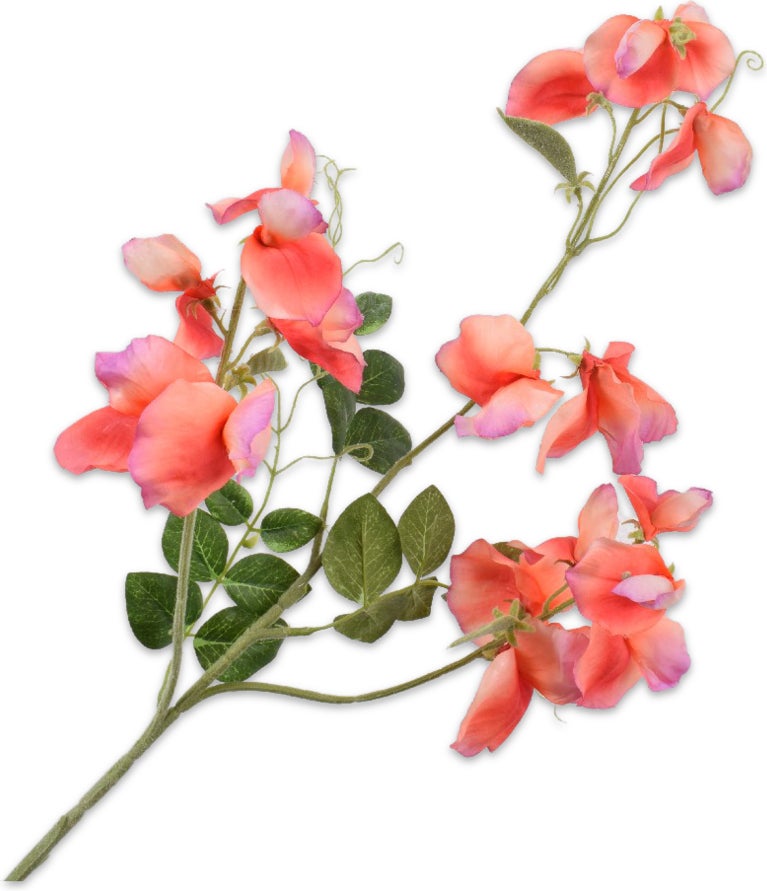 Silk-Ka kunstbloem Lathyrus oranje 73 cm