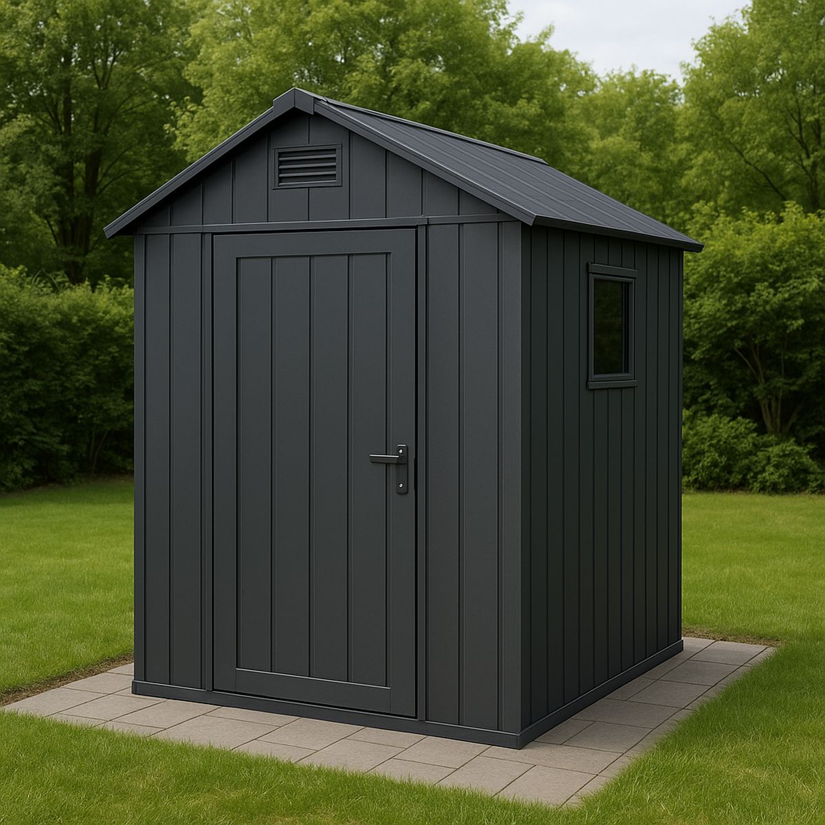 Gartenhaus aus verzinktem Stahl 213x127x192 cm Anthrazit