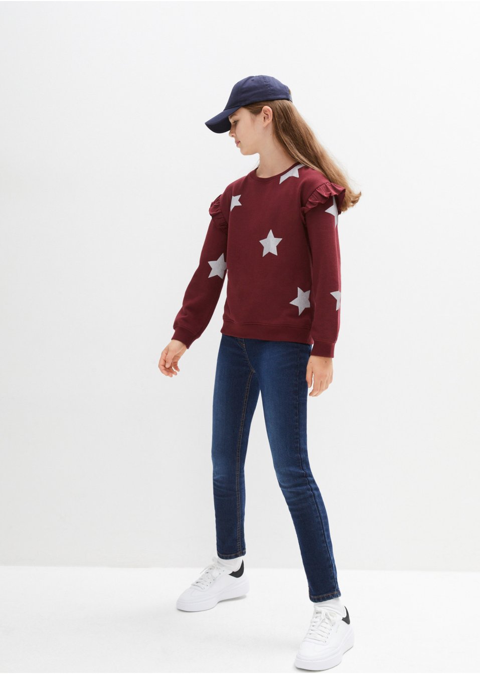Sweat-shirt fille à volants