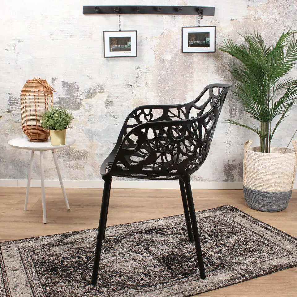 DS4U - Cast magnolia stoel met arm zwart