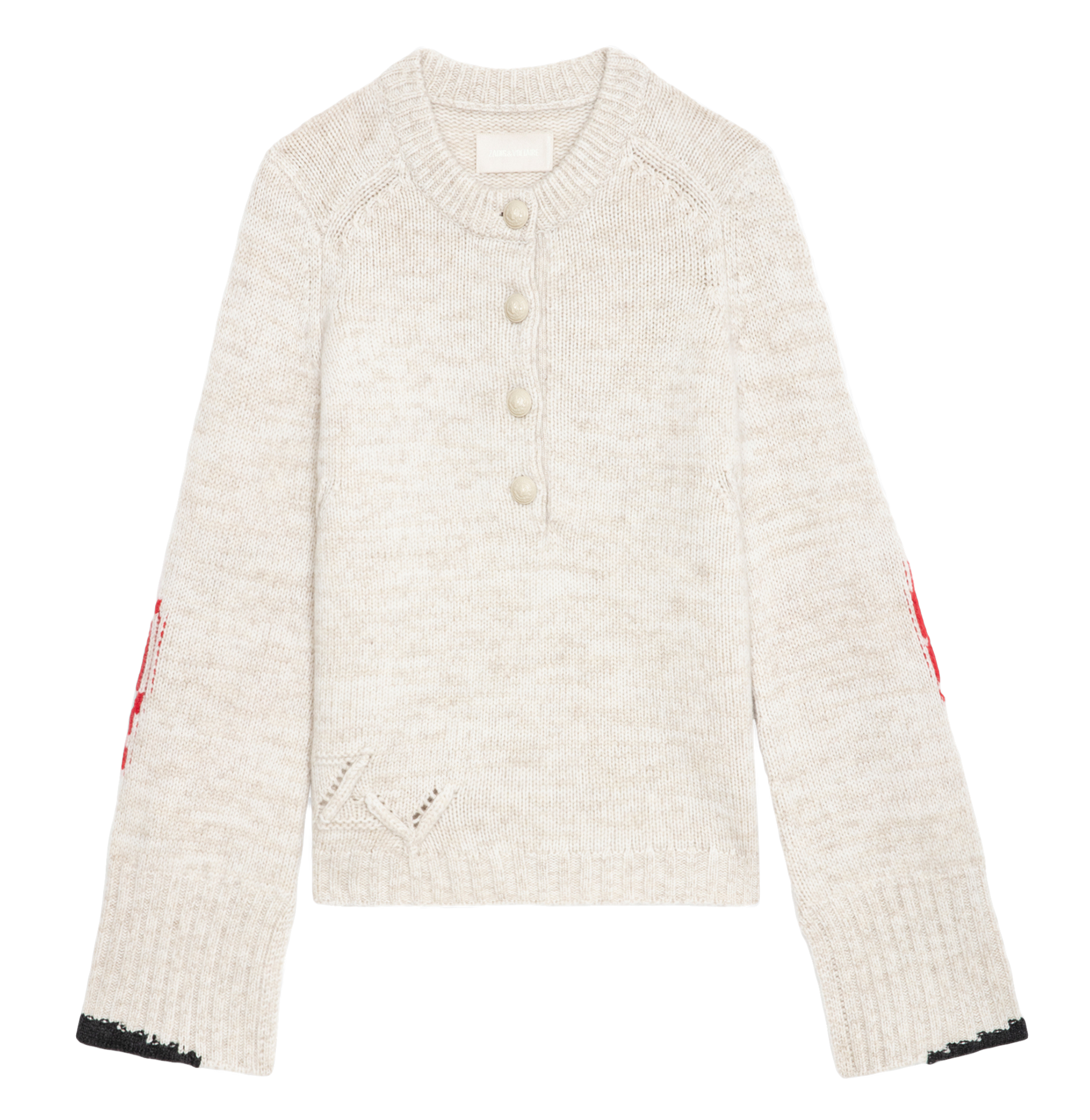 HALTY - Pull col rond en laine et cachemire | Beige