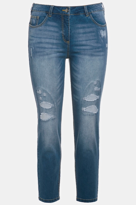 Jeans Sarah, Destroy-Effekte, schmales Bein, High Waist