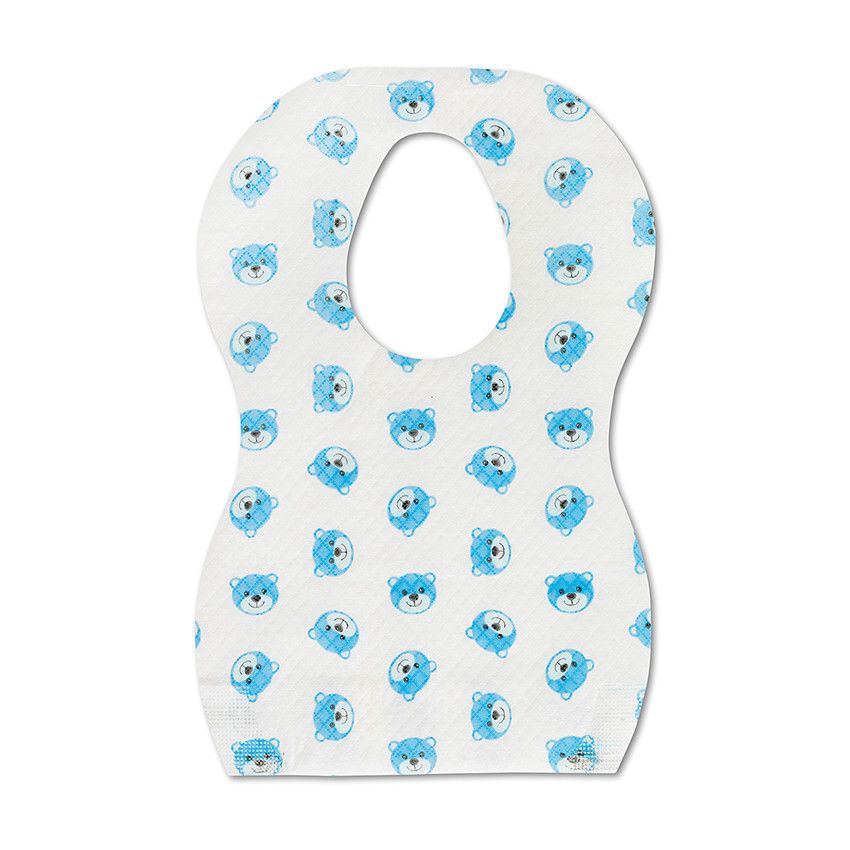 Lot de 10 bavoirs jetables motif ours - Doré