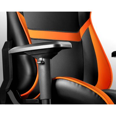 Fauteuil gamer ARMOR - accoudoirs réglables - Noir et orange