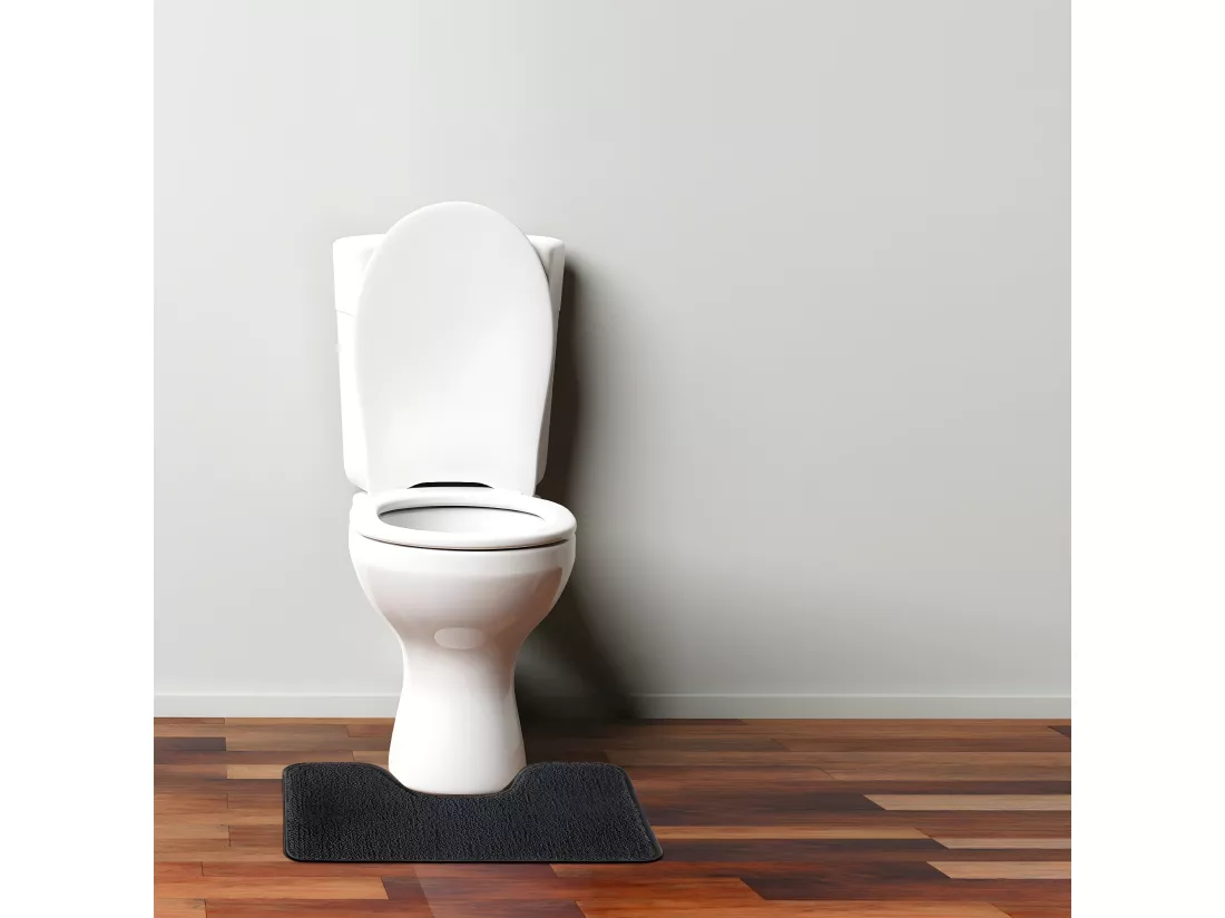 Tapis de toilette uni en polyester chocolat 50x40cm