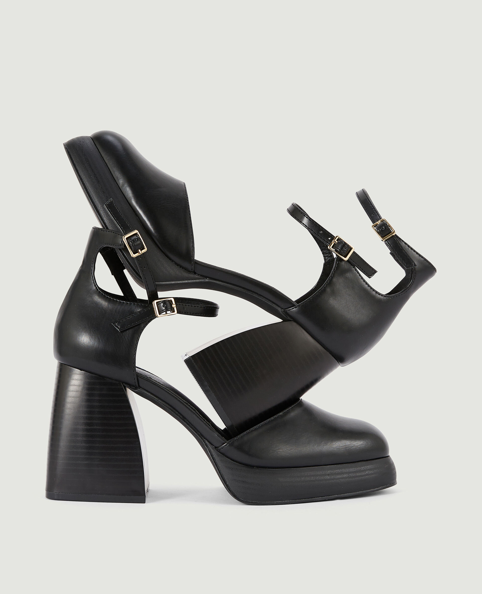 Babies semelles compensées double bride - Noir