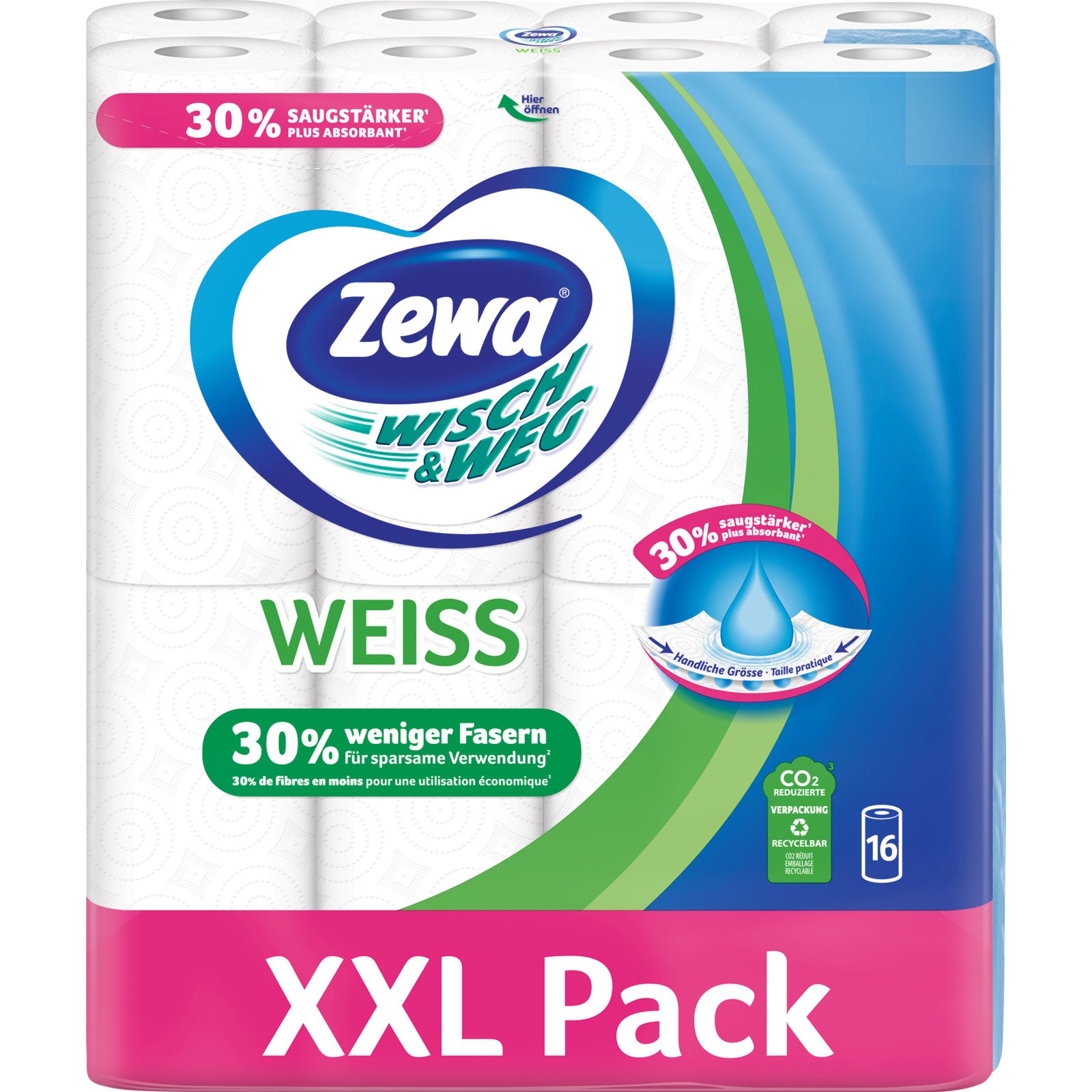 Zewa Haushaltspapier weiss 16 Rollen